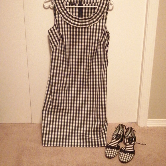 Talbots black and white checkered summer dress - Picture 2 of 3